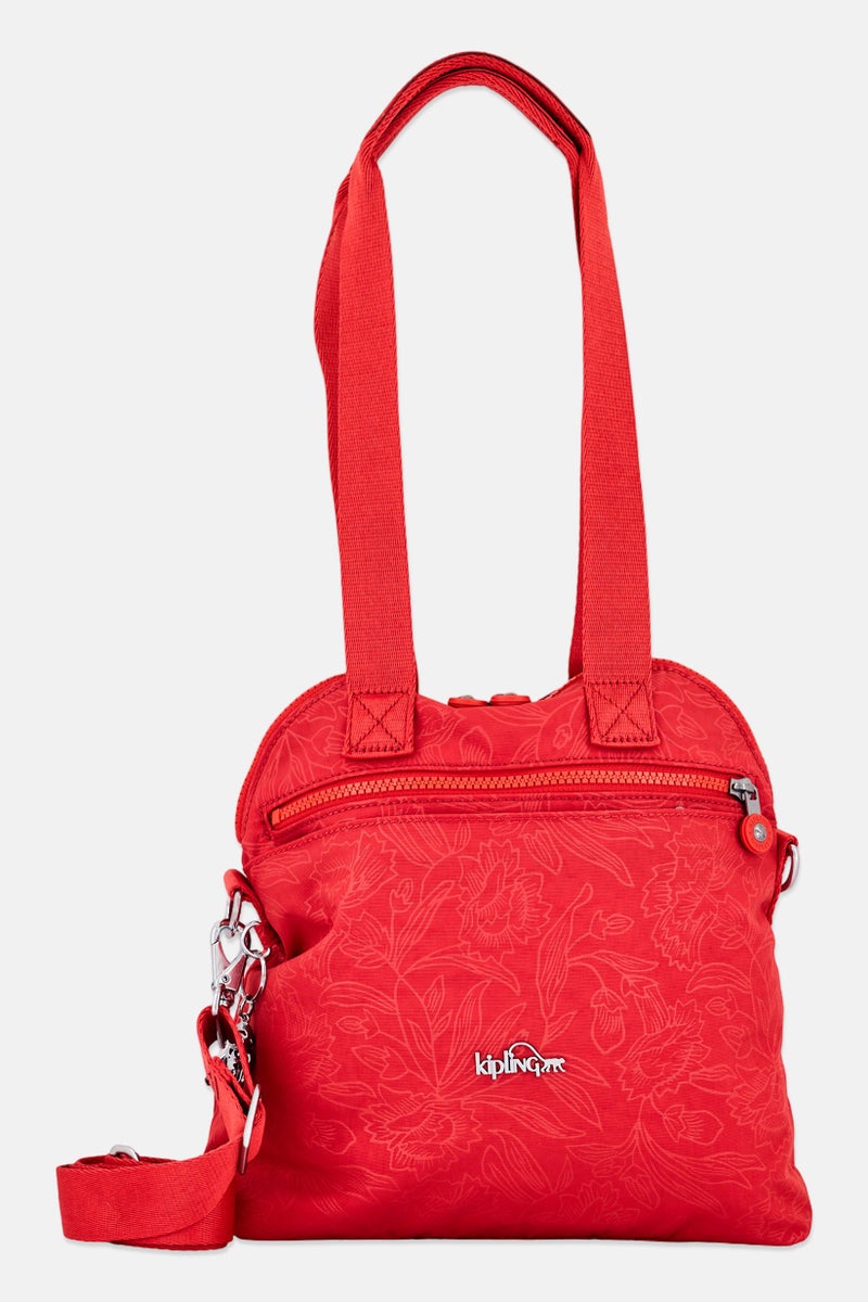 kipling Women Floral Print Cross Body Bag, Coral - Image 1