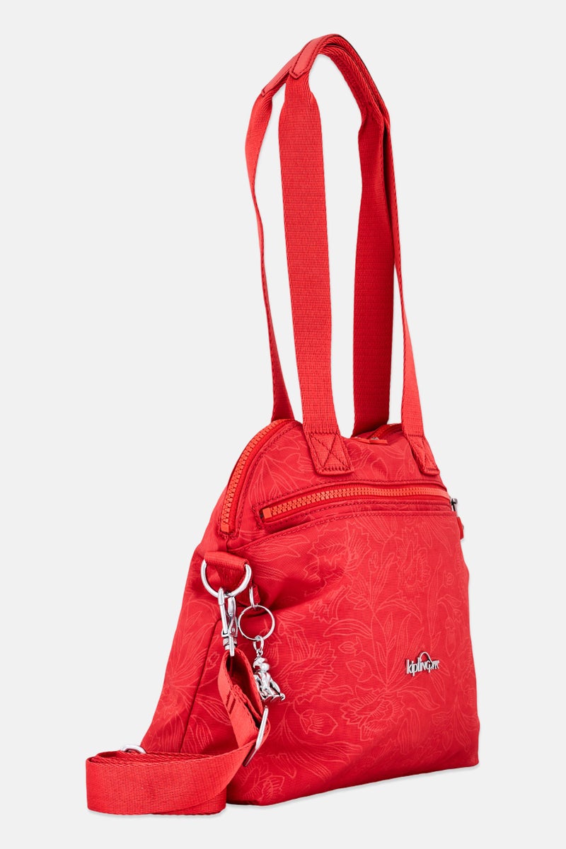 kipling Women Floral Print Cross Body Bag, Coral - Image 3