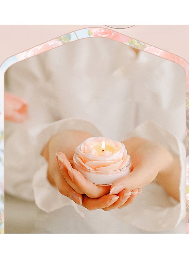 هدية سيدة شمعة الورد ، شمعة معطرة برائحة شمع الصويا طويلة الأمد ، شمعة معطرة جميلة على شكل زهرة لمكتب المنزل ، ديكور غرفة سبا ، زخرفة جمالية (دقات الرياح الزرقاء ، 2.5 بوصة) - Image 5