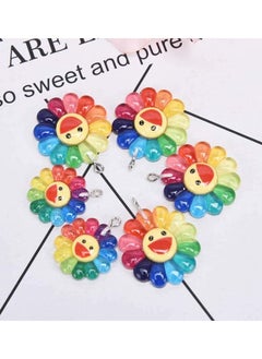 SYOSI Colorful Transparent Smiley Sunflower Charms Sun Flower Pendants Resin Sun Flower Pendants Charms Sun Sunflower Collection Crafts for DIY Bracelet Necklace Earring Keychain Making 50 Pcs  - Image 5