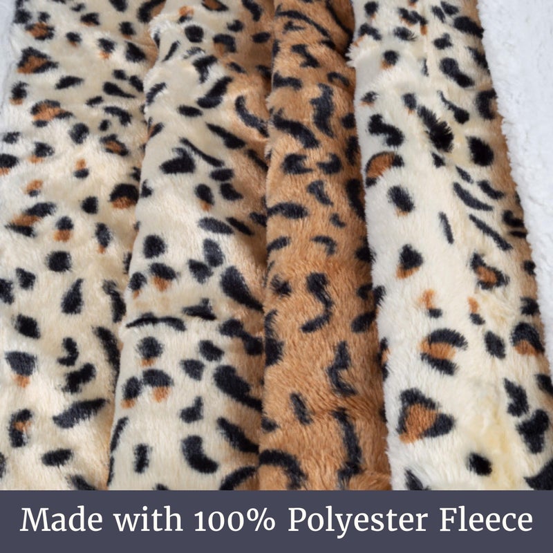 Lavish Home Fleece Sherpa Throw Blanket - Ultra Soft Plush Bed, Sofa or Couch 50" x 60" Tiger Set of 1 - Image 4