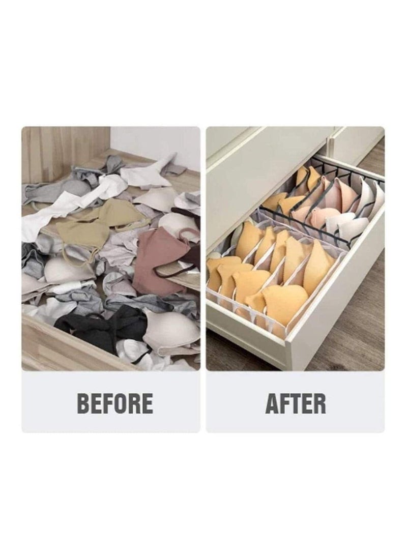 SYOSI Underwear Storage Organizer 3Pcs Drawer Organiser Foldable Storage Box Compartment Multi Grid Cabinet Divider Box for Organizing Bras SocksTies Belts - Image 2
