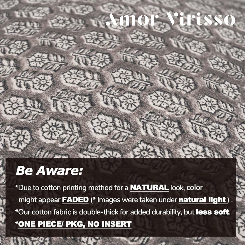 Amor Virisso Floral Pillow Covers 20x20 Farmhouse Neutral Decorative Pillow Covers for Couch Accent Sofa Pillows 1PC, Light Taupe - Image 5