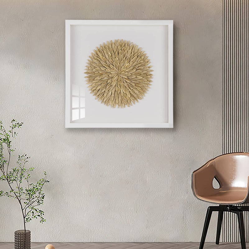 Jhumeg Gold Feather Artwork Paintings, 3D Canvas Art Wall Decor, Modern Wall Art Prints,Large Painting Wall Art With Framed,Fall Pictures Wall Decor For Bedroom Aesthetic,Textured Living Room Bathroom - Image 4