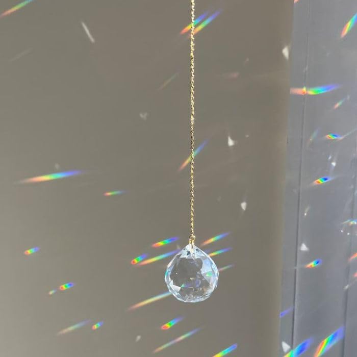 Abaj Lighting 40 mm Clear Crystal Ball Decorative Fengshui Clear Crystal Hanging Ball for Good Luck Prosperity 40 mm Pack of 1 - Image 4