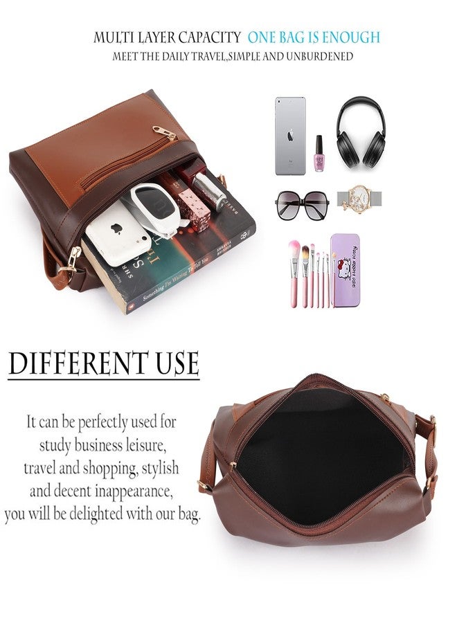 DANIEL CLARK Women Stylish Multi-Pocket Zip Closure Cross Body Bag| Travel Side Bag| Sling Pouch Bag|Messenger Shoulder Bag With Adjustable Strap (Dark Brown, 23 X 17.7 X 5 Cm) - Image 4