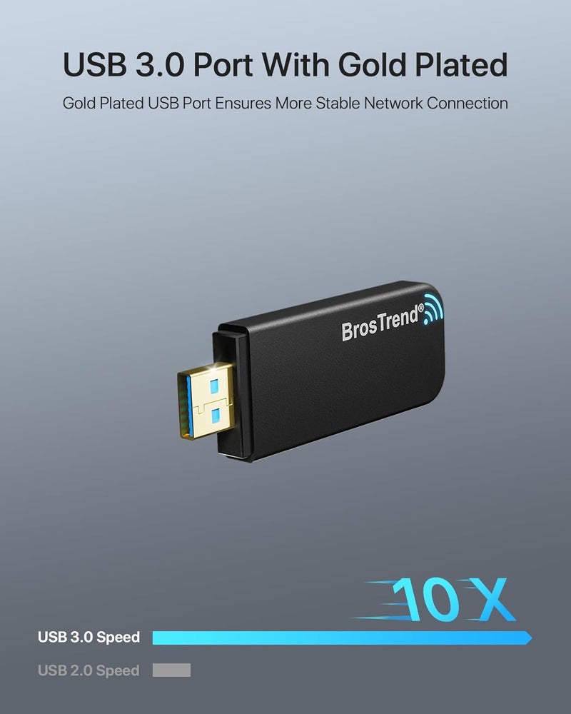 BrosTrend Linux USB WiFi Adapter AC1200 for Ubuntu Kali Mint Debian Kubuntu Mate Zorin PureOS Raspberry Pi Windows etc. Linux Compatible WiFi Adapter Wireless Dual Band 5GHz 867Mbps + 2.4GHz 300Mbps - Image 4