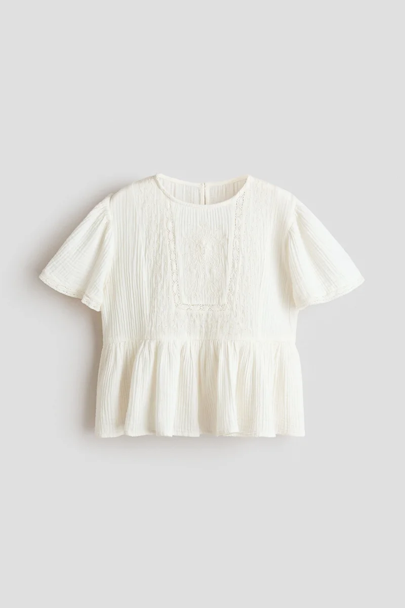 H&M Broderie-anglaise muslin top