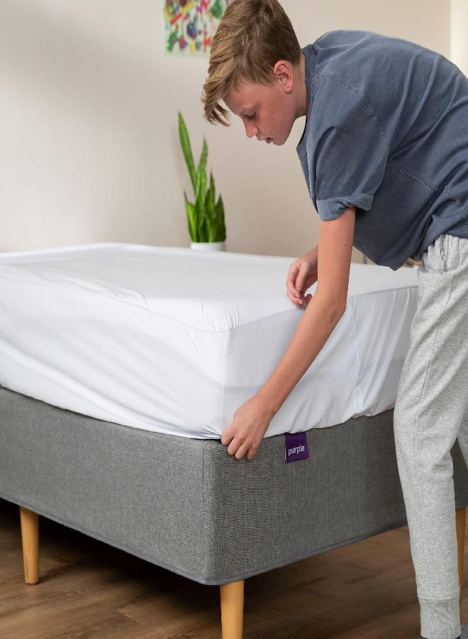 Purple Mattress Protector - Full, Size, 13" Deep, Five-Sided Dual Defense, Stain-Resistant & Machine-Washable, Protects Against Kids, Pets, Food & More