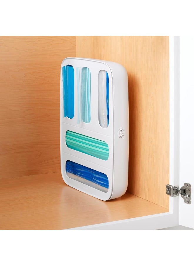 YouCopia - YouCopia StoraBag Plastic Sandwich Bag Organizer for Kitchen Storage, 5-Slot, White - Image 1