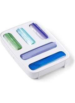 YouCopia StoraBag Plastic Sandwich Bag Organizer for Kitchen Storage, 5-Slot, White