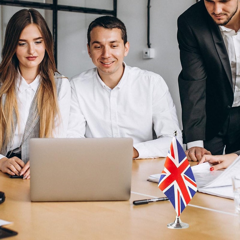 mflagperft UK Flag British Flags, Small Mini British Desk Flag, Used for Table Office Classroom Home Patriotic Events Decorations - Image 2