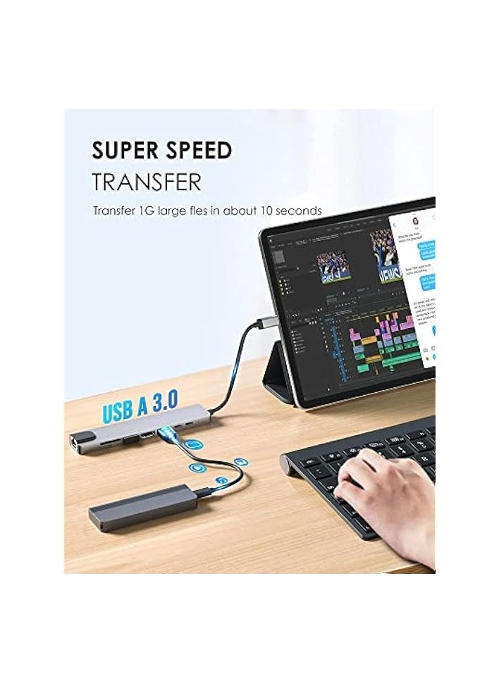 8 in 1 USB C Docking Station, USB C Hub Multiport Adapter with 4K HDMI, 100W Power Delivery, USB-C, Ethernet, 2 USB, SD/TF Card Reader Compatible with MacBook Pro XPS and More Type C Devices