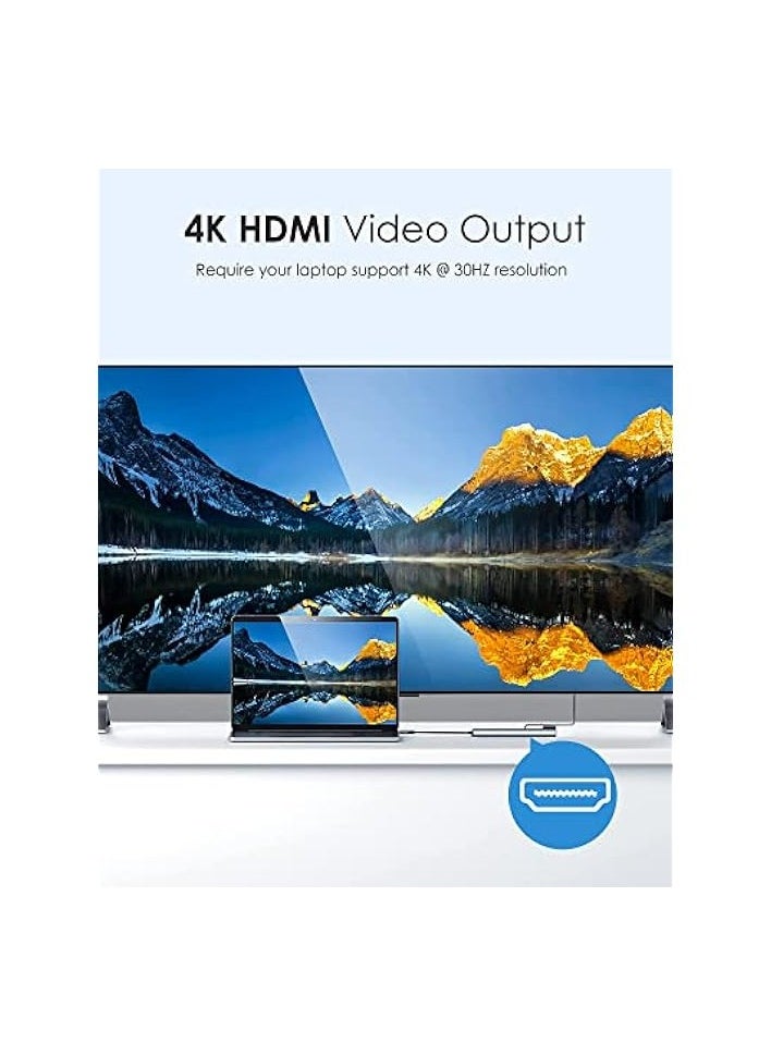 8 in 1 USB C Docking Station, USB C Hub Multiport Adapter with 4K HDMI, 100W Power Delivery, USB-C, Ethernet, 2 USB, SD/TF Card Reader Compatible with MacBook Pro XPS and More Type C Devices