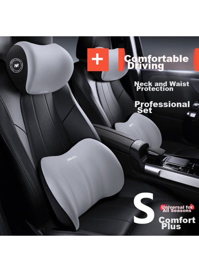 Ornaments Huashi Car Headrest And Lumbar Support Set, All-season Universal, Lumbar Support, Back Protection, Driving Comfort, Long-sitting Aid, Essential Accessories - Image 1
