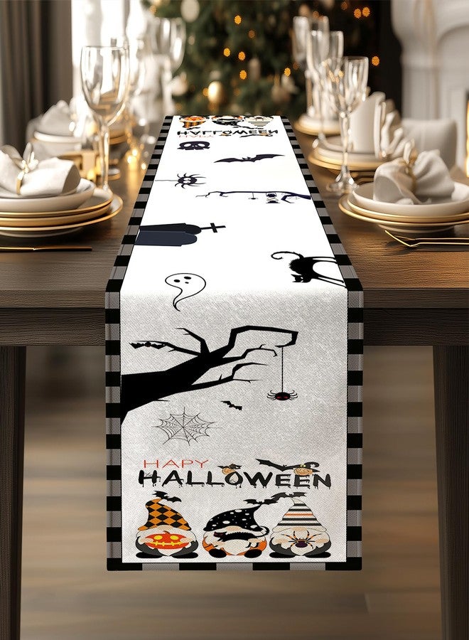 Hrnsnails Halloween Table Runner, Happy Halloween Kitchen Dining Table Decorations, Table Runner Fall for Home Party Decor 13x72 Inch - Image 3