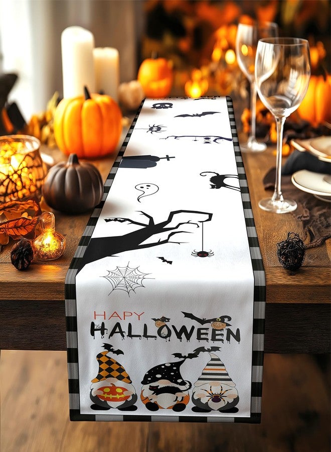 Hrnsnails Halloween Table Runner, Happy Halloween Kitchen Dining Table Decorations, Table Runner Fall for Home Party Decor 13x72 Inch - Image 2