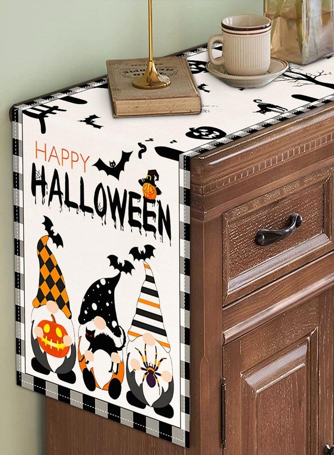 Hrnsnails Halloween Table Runner, Happy Halloween Kitchen Dining Table Decorations, Table Runner Fall for Home Party Decor 13x72 Inch - Image 1