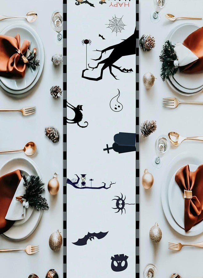 Hrnsnails Halloween Table Runner, Happy Halloween Kitchen Dining Table Decorations, Table Runner Fall for Home Party Decor 13x72 Inch - Image 5