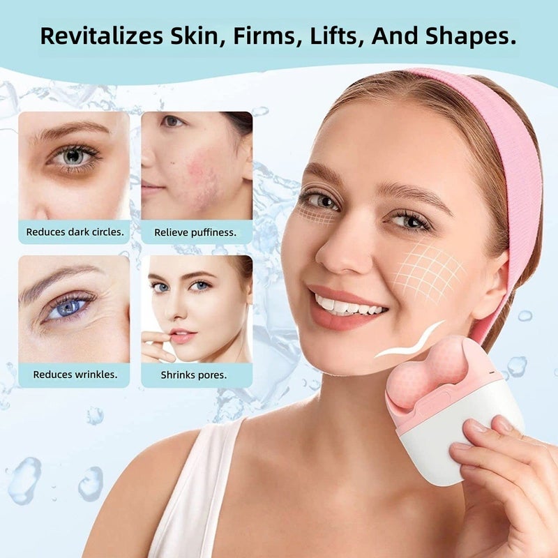 أداة تجميل الوجه بكرة الثلج مزدوجة الرأس S30 - جهاز منزلي محمول للتبريد والشد - Image 4