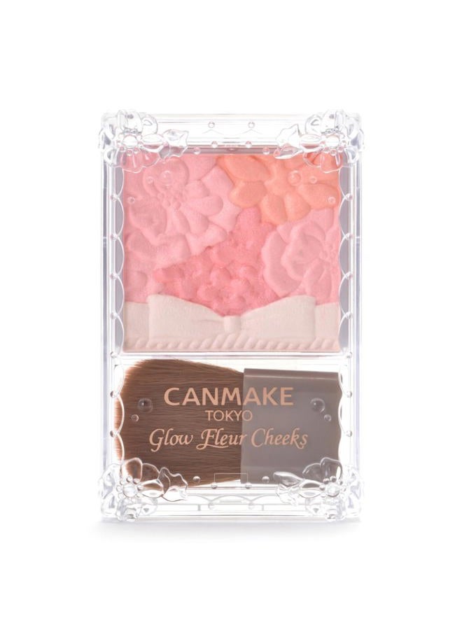 CANMAKE Glow Fleur Cheeks [02] Apricot Fleur - Image 1