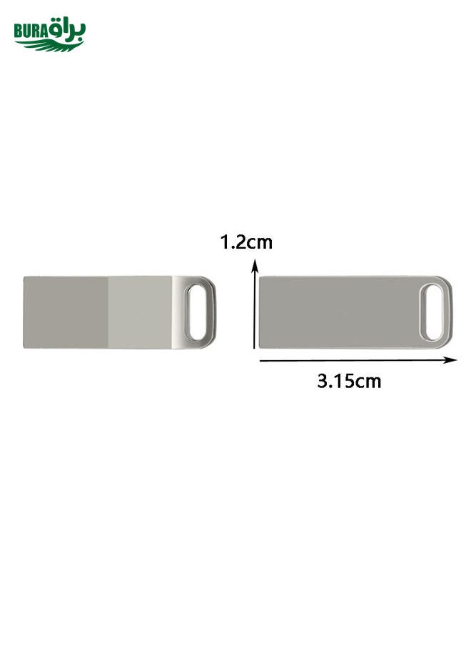 BURAQ JHQG1 Step Shape Metal High Speed USB Flash Drives, Capacity: 128GB(Silver Gray)  - Image 3