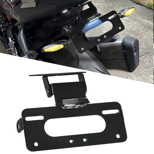 FREAXLL CFMOTO 450 2022-2025 Fender Eliminator Fit Motocycle License Plate Holder with LED Plate Light for CF Moto 450S 450SS 450SR 450NK 2022-2025 250SR 300SR 2023 2024 - Black - Image 1