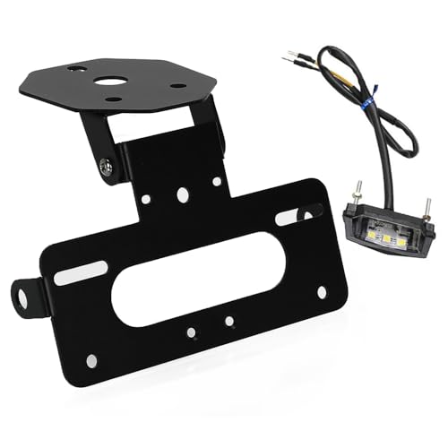 FREAXLL CFMOTO 450 2022-2025 Fender Eliminator Fit Motocycle License Plate Holder with LED Plate Light for CF Moto 450S 450SS 450SR 450NK 2022-2025 250SR 300SR 2023 2024 - Black - Image 4