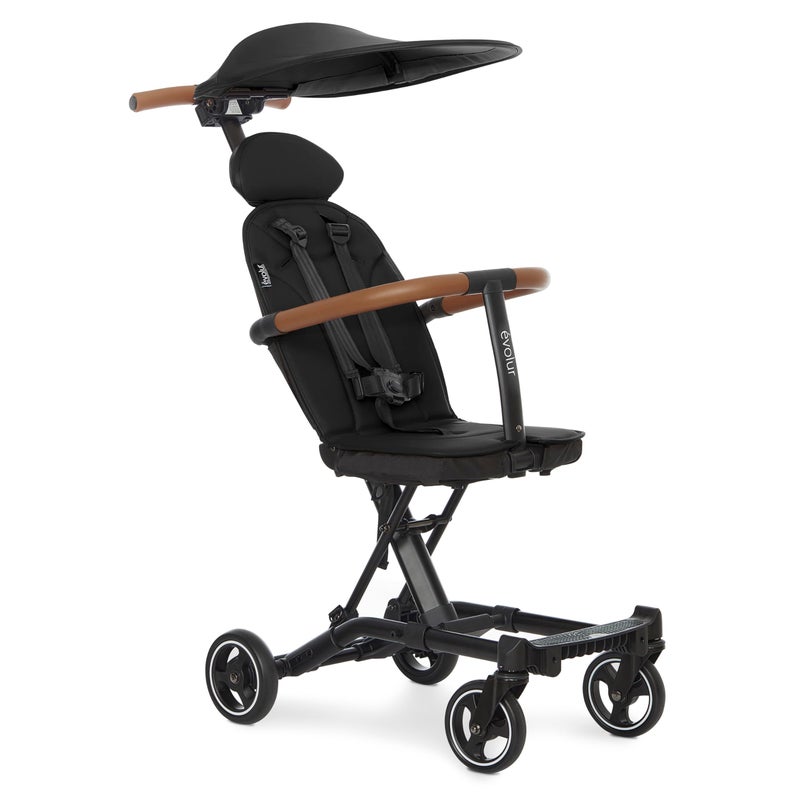 Evolur Cruise Rider Stroller with Canopy Lightweight Umbrella Stroller with Compact Fold Easy to Carry Travel Stroller Noir Black