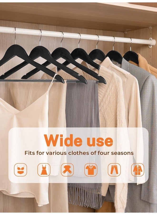 ANH MART أهن مارت شماعات خشبية للملابس - شماعات ملابس فاخرة مع شقوق دقيقة لتوفير المساحة وتعليق الملابس، مثالية للبدلات، والمعاطف، والفساتين (أسود) (24 حزمة) - Image 4