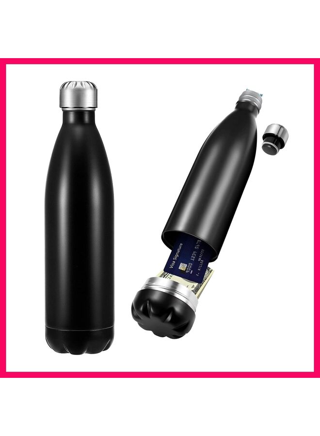 LAMAY Stainless steel thermos flask with hidden card slot and key pouch (color: silver) - Image 2