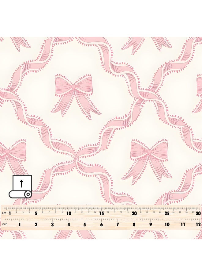 Vellato Al Lail Aramny Silk Fabric By The Yard Pink White Bow Pattern Jalabiya Makhweer Dressmaking 58 Inches Width - Image 4