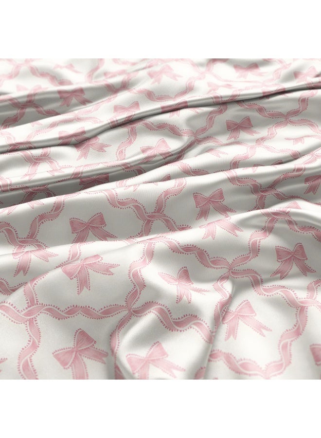 Vellato Al Lail Aramny Silk Fabric By The Yard Pink White Bow Pattern Jalabiya Makhweer Dressmaking 58 Inches Width - Image 3