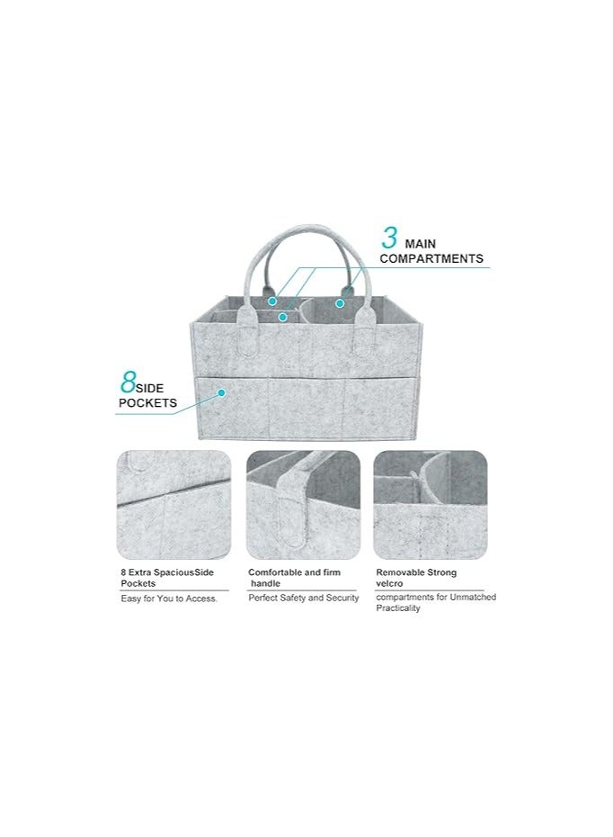 general Baby Diaper Caddy Organizer Tote Bag - Nursery Storage Bin for Changing Table | Portable Car Travel Organizer  - Image 3