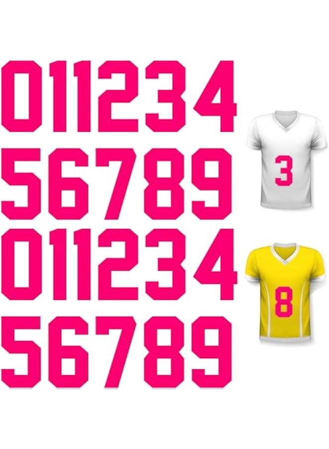 Arabest 22 Pieces Iron on Numbers T Shirt Heat Transfer 0 to 9 Jersey Numbers for Team Uniform Sports (Rose Red,8 Inch)  - Image 1
