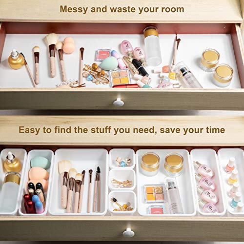BYCY 18 Pcs Drawer Organizers Trays Set for Office Bathroom Dresser Interlocking Dividers Storage Bins Pack (18 Pieces Set) - Image 4