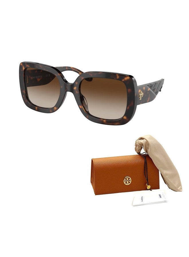 Tory Burch Ty7179U 172813 54Mm Dark Tortoise/Brown Gradient Cateye Sunglasses For Women + Bundle With Designer Iwear Complimentary Eyewear Kit - Image 3