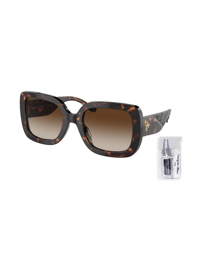 Tory Burch Ty7179U 172813 54Mm Dark Tortoise/Brown Gradient Cateye Sunglasses For Women + Bundle With Designer Iwear Complimentary Eyewear Kit - Image 2