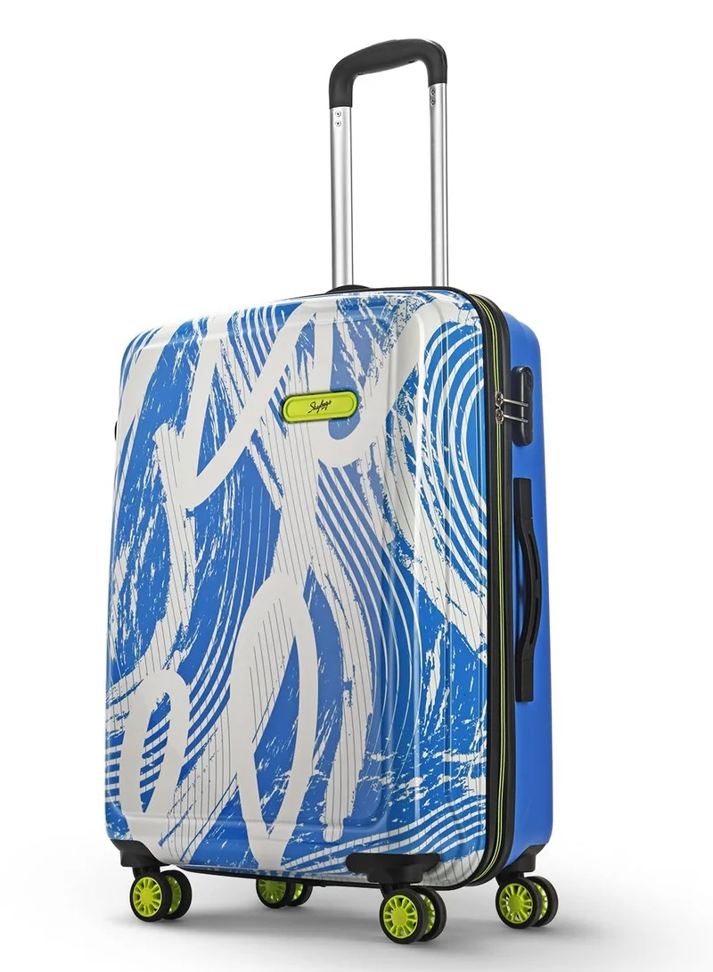 Skybags STROKE Check-in 24 Inch Polypropylene(PP), 4 Spinner Double Wheel Trolley Bags for Travel, Hard Case Lightweight Bag with TSA Lock, Tough Suitcase for Travel (Medium), Blue
