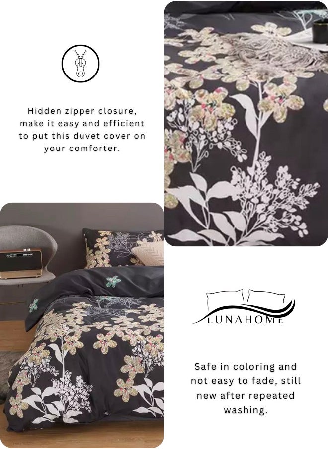 LUNA Home King size duvet cover set lovely flowers design.  - Image 4