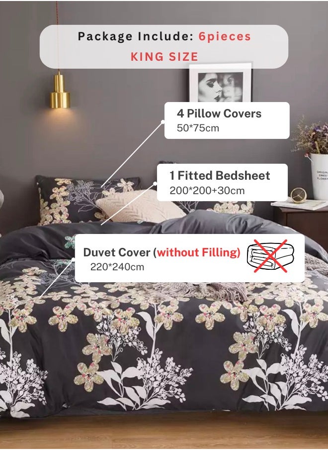 LUNA Home King size duvet cover set lovely flowers design.  - Image 2