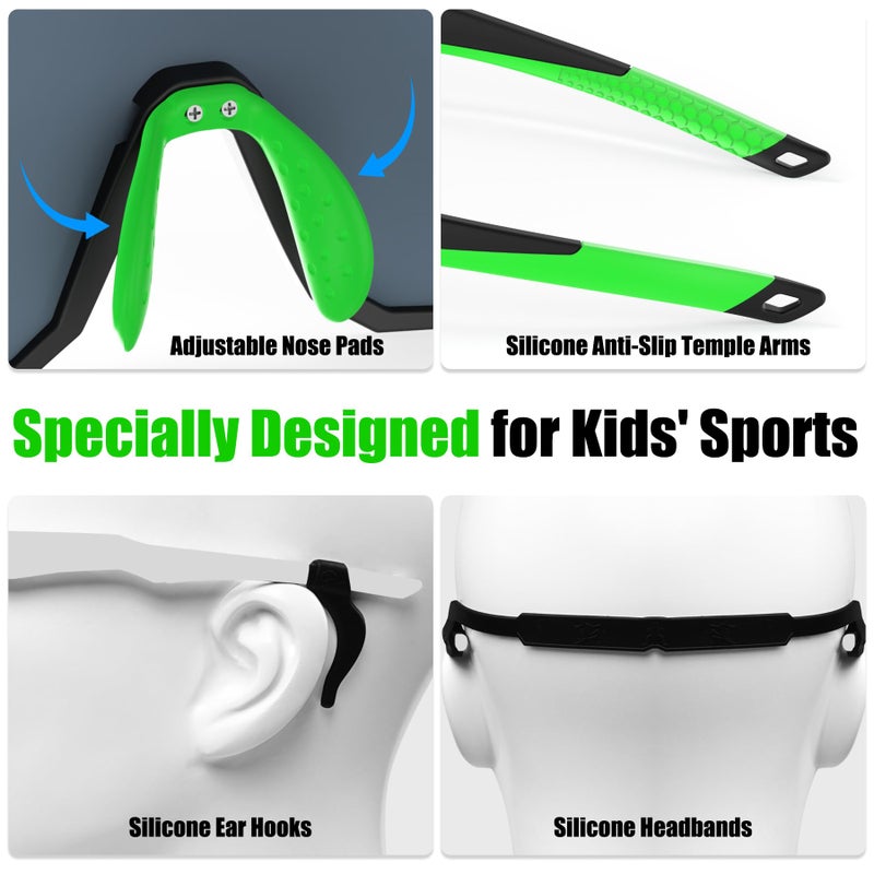 Xtiger X-TIGER Kids Sunglasses Polarized Youth Baseball Sunglasses for 8-14 boys girls UV400 Sports Softball Cycling Glasses - Image 5