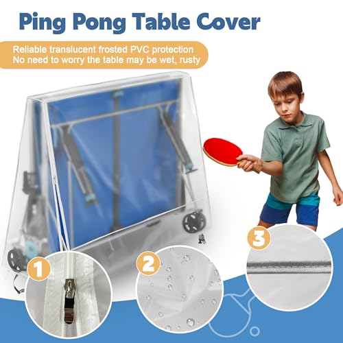 IndigoTempest9 Ping Pong Table Cover Outdoor & Indoor Folding Tables Cover, (65 '' x28 '' x10 ''x69 '') - Image 3