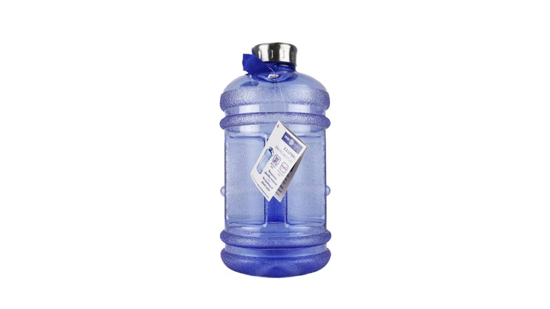 New Wave Enviro Iconic 2.2 Liter BPA Free Water Bottle with Stainless Steel Cap, Integrated Handle for Easy Carrying, Gym and Lifestyle Bottle, 2.2 Liter Capacity, Blue - Image 1