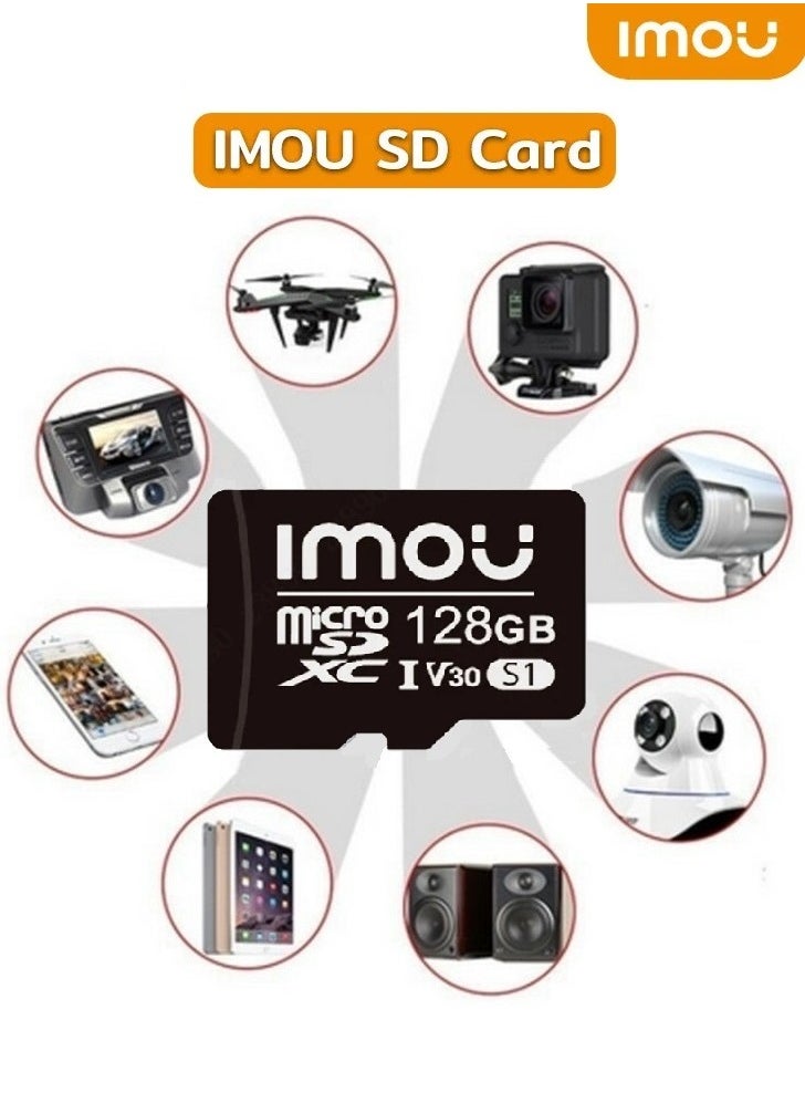 ايمو - بطاقة ذاكرة Micro SDXC سعة 128 جيجا فائقة السرعة فائقة التوافق فائقة التكيف فئة 10 (U3/ V30/3D) بطاقة فلاش TLC Nand مع سرعة قراءة 95 ميجابايت/ثانية وسرعة كتابة 38 ميجابايت/ثانية - Image 1