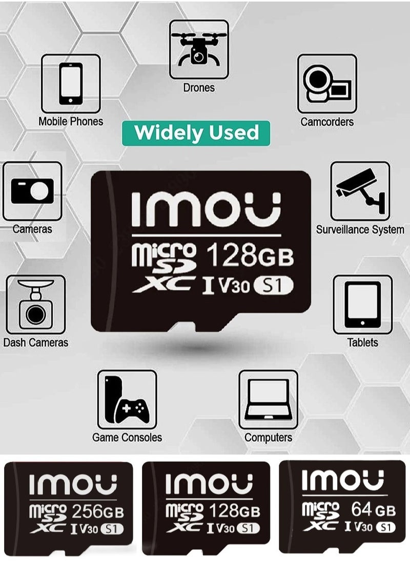 ايمو - بطاقة ذاكرة Micro SDXC سعة 128 جيجا فائقة السرعة فائقة التوافق فائقة التكيف فئة 10 (U3/ V30/3D) بطاقة فلاش TLC Nand مع سرعة قراءة 95 ميجابايت/ثانية وسرعة كتابة 38 ميجابايت/ثانية - Image 1
