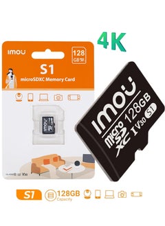 بطاقة ذاكرة Micro SDXC سعة 128 جيجا فائقة السرعة فائقة التوافق فائقة التكيف فئة 10 (U3/ V30/3D) بطاقة فلاش TLC Nand مع سرعة قراءة 95 ميجابايت/ثانية وسرعة كتابة 38 ميجابايت/ثانية