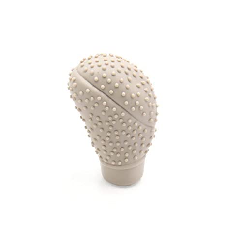 Aksmit Anti-Scratch Soft Car Auto Silicone Nonslip Oval Gear Shift Knob Protector Cover (Beige) for Baleno - Image 1
