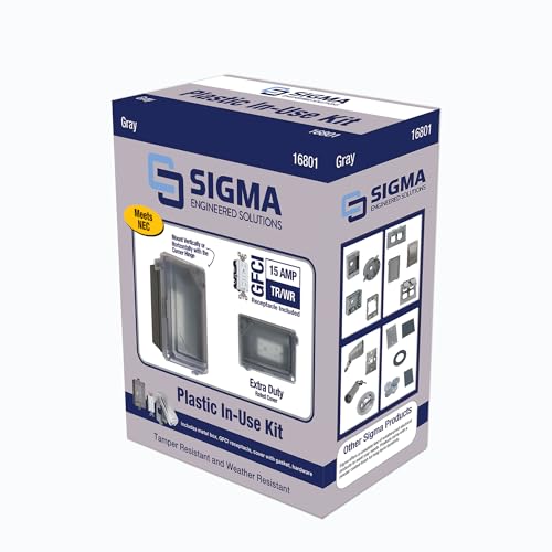 SIGMA ENGINEERED SOLUTIONS 16801 Non-Metallic Weatherproof Outdoor Electrical Outlet Kit w/ Extra Duty Cover, Box and 15 Amp GFCI Receptacle, IN-USE, Clear/Gray, 1 Gang, Lockable with Patented Hinge - Image 4