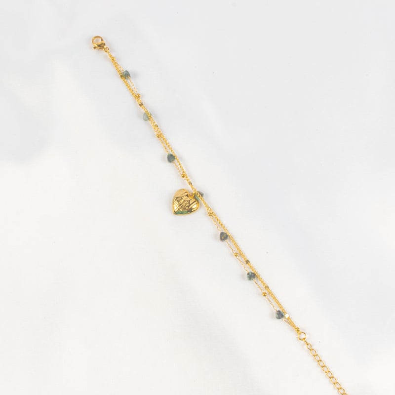 Golden Stainless Steel Heart Bracelet - Image 1